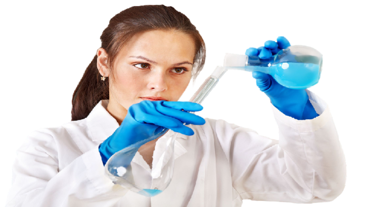 girl with test tube