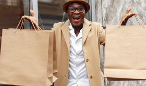 man with shopping bags